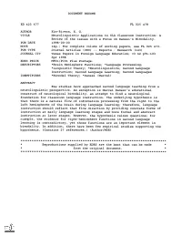 Neurolinguistic Applications to SLA Classroom Instruction: a Review of the Issues with a Focus on Danesi's Bimodality