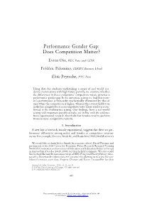 Performance Gender Gap: Does Competition Matter?