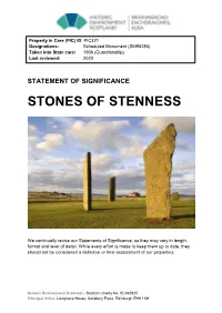 Stones of Stenness Statement of Significance