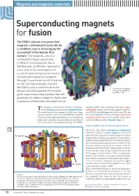 Superconducting Magnets for Fusion