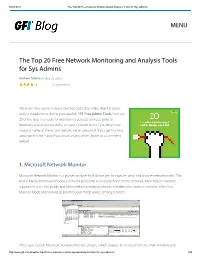 The Top 20 Free Network Monitoring and Analysis Tools for Sys Admins