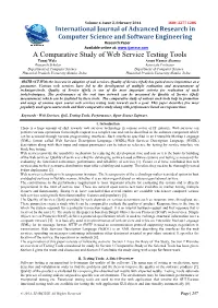 A Comparative Study of Web Service Testing Tools