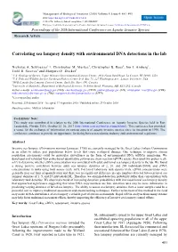 Correlating Sea Lamprey Density with Environmental DNA Detections in the Lab