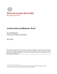 Lessons from the Marshall Plan