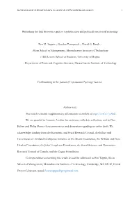 Rethinking the Link Between Cognitive Sophistication and Politically Motivated Reasoning