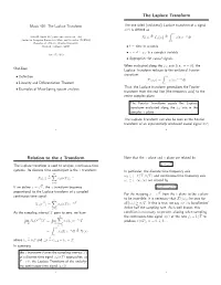 The Laplace Transform Relation to the Z Transform