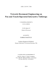 Towards Document Engineering on Pen and Touch-Operated Interactive Tabletops