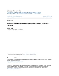 Efficient Comparative Genomics with Low Coverage Data Using PALADIN