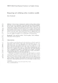 Integrating and Validating Urban Simulation Models 3 Els