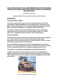 Some Remininiscenses on the Operations Conducted by Combat Team 30, Part of Battle Group 10 (61 Mechanised Battalion Group)