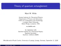 Theory of Quantum Entanglement