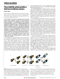 Three-Butter¯Y System Provides a Field Test of Muè Llerian Mimicry