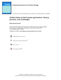 Global Status of Wind Power Generation: Theory, Practice, and Challenges
