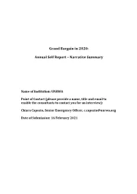 Grand Bargain in 2020: Annual Self Report – Narrative Summary