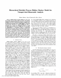 Hierarchical Dirichlet Process Hidden Markov Model for Unsupervised Bioacoustic Analysis