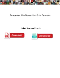 Responsive Web Design Html Code Examples