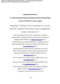 Supporting Information Er3+ Self-Sensitized Nanoprobe with Enhanced 1525 Nm Downshifting Emission for NIR-Iib in Vivo Bio-Imagin
