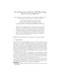 The Use Case of Heritrix?