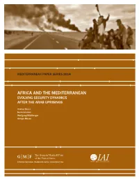 Africa and the Mediterranean. Evolving Security Dynamics After the Arab Uprisings