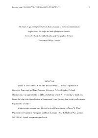 An Effect of Age on Implicit Memory That Is Not Due to Explicit Contamination