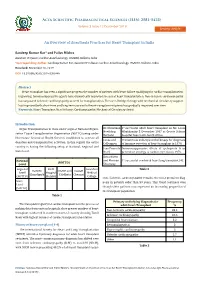 An Overview of Anesthesia Practices for Heart Transplant in India