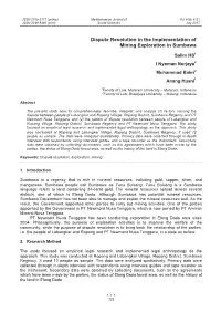 Dispute Resolution in the Implementation of Mining Exploration in Sumbawa