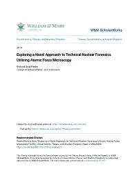 Exploring a Novel Approach to Technical Nuclear Forensics Utilizing Atomic Force Microscopy