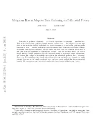 Mitigating Bias in Adaptive Data Gathering Via Differential Privacy