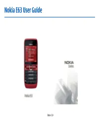 Nokia E63 User Guide