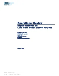 Operational Review Report Submitted To: Lake of the Woods District Hospital