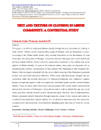 Text and Texture of Clothing in Meetei Community: a Contextual Study