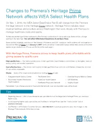 Changes to Premera's Heritage Prime Network Affects WEA Select Health
