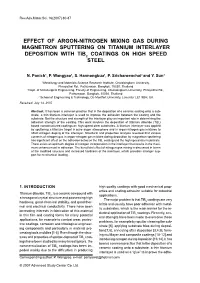Effect of Argon-Nitrogen Mixing Gas During Magnetron Sputtering on Titanium Interlayer