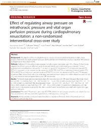 Effect of Regulating Airway Pressure on Intrathoracic Pressure and Vital