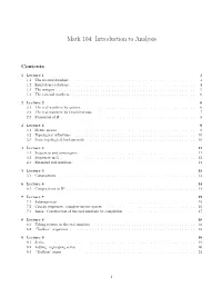 Math 104: Introduction to Analysis