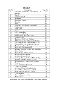 Sr.No. Description Page No. 1. Important Definitions, Classification of 02 Stations 2