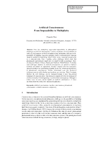 Artificial Consciousness: from Impossibility to Multiplicity