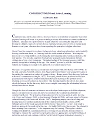 CONSTRUCTIVISM and Active Learning