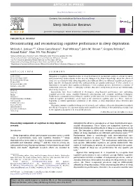 Deconstructing and Reconstructing Cognitive Performance in Sleep Deprivation