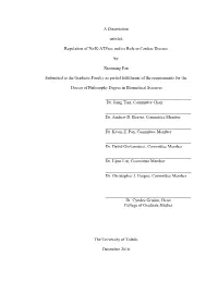 A Dissertation Entitled Regulation of Na/K-Atpase and Its Role In