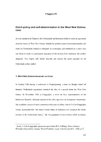 Chapter IV Dutch Policy and Self-Determination in The