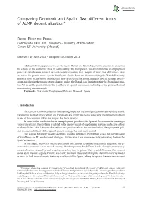 Comparing Denmark and Spain: Two Different Kinds of ALMP Decentralization*