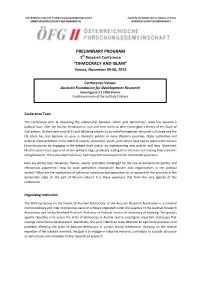 Preliminary Program “Democracy and Islam”