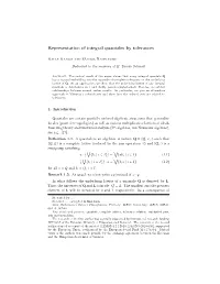 Representation of Integral Quantales by Tolerances