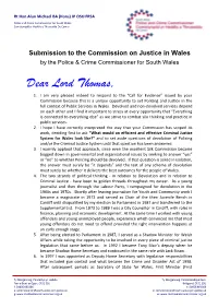 Submission to the Justice Commission from Alun Michael