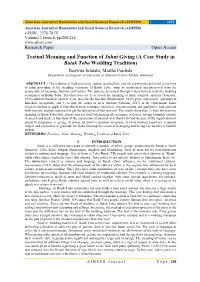 Textual Meaning and Function of Juhut Giving (A Case Study In