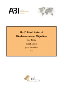 The Political Stakes of Displacement and Migration in / from Zimbabwe Joyce Takaindisa 2021