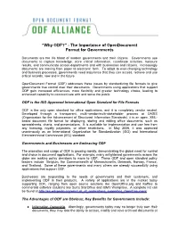 Why ODF?” - the Importance of Opendocument Format for Governments