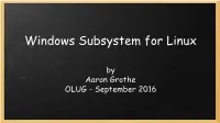 Windows Subsystem for Linux