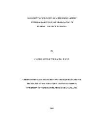 Assessment of Change in Smallholder Farmers' Livelihoods Due to Land Degradation in Ludewa District, Tanzania by Cosma